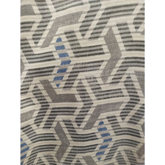 Tommy Bahama Men's Size Large Gray Blue Geometric Button Up Silk Blend Shirt - Picture 2 of 6